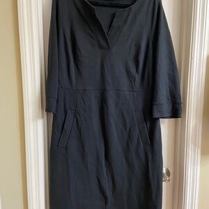 Lands' End Black Mid Sleeve Dress